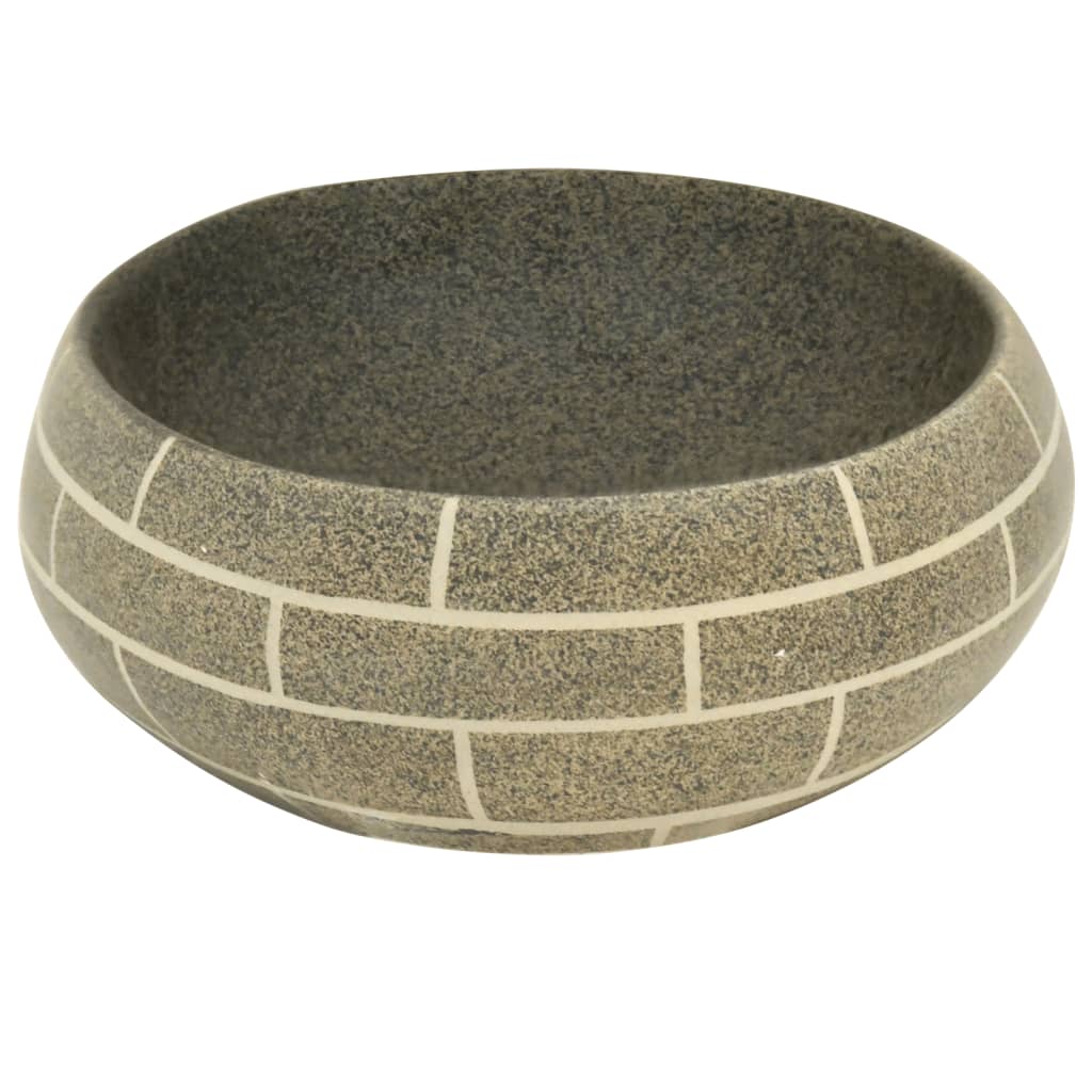 håndvask til bordplade 59x40x15 cm oval keramik flerfarvet - Image 5