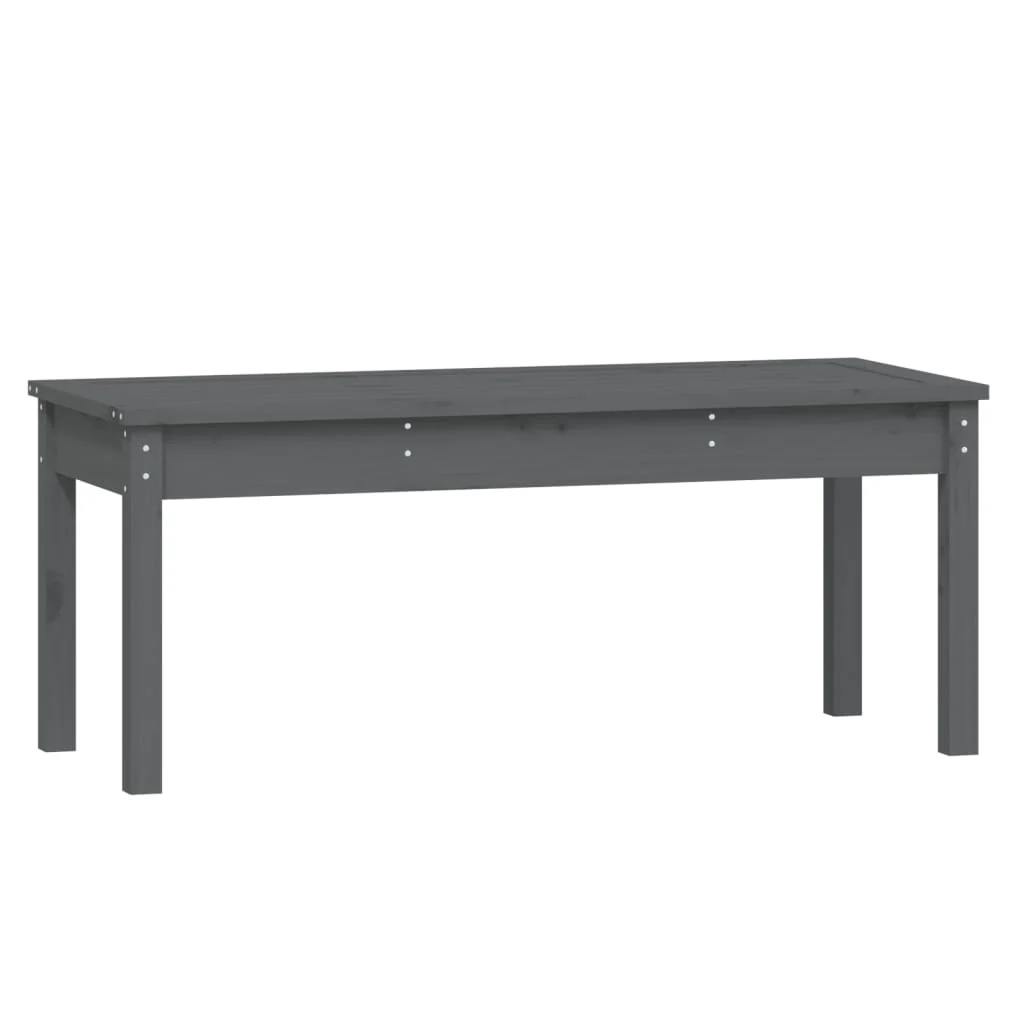havebænk 109x44x45 cm massivt fyrretræ grå - Image 2
