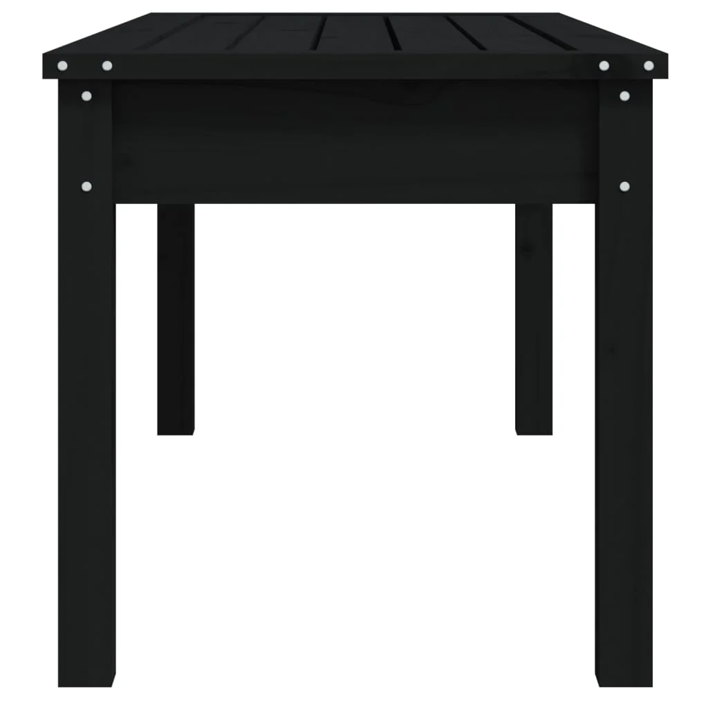 havebænk 109x44x45 cm massivt fyrretræ sort - Image 5