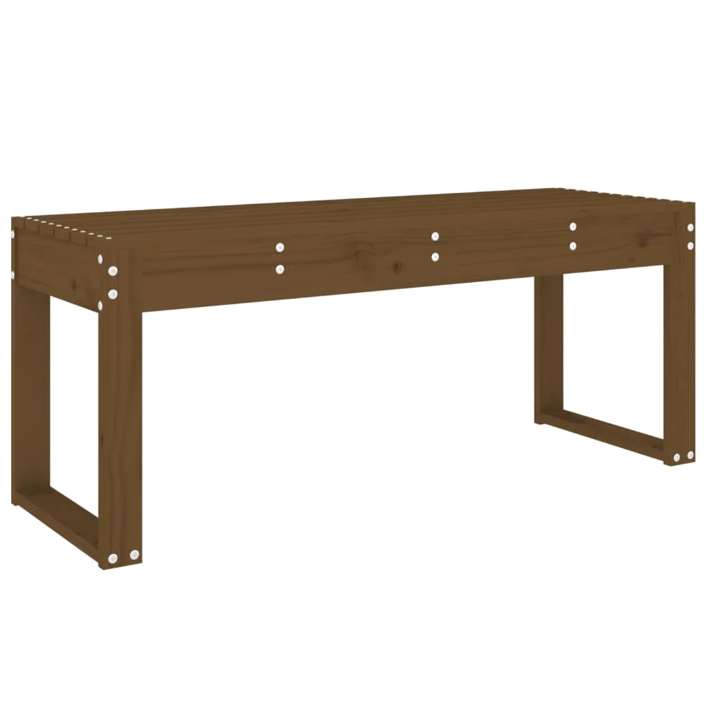 havebænk 110x38x45 cm massivt fyrretræ gyldenbrun - Image 2