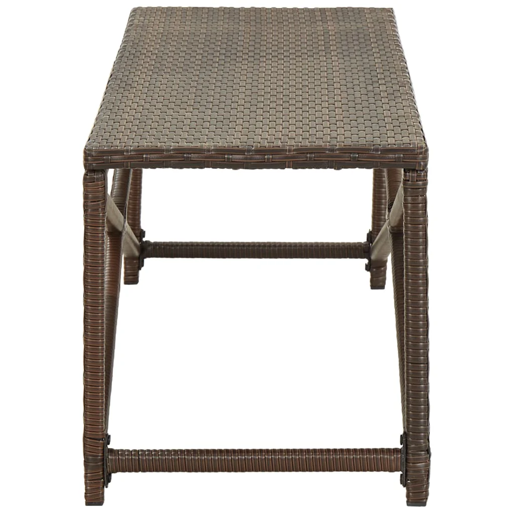 havebænk 120 cm polyrattan brun - Image 3