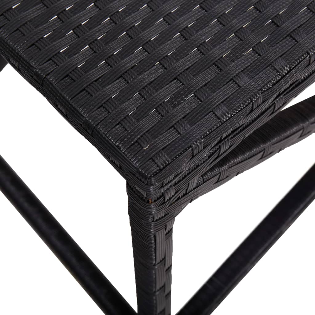 havebænk 120 cm polyrattan sort - Image 4