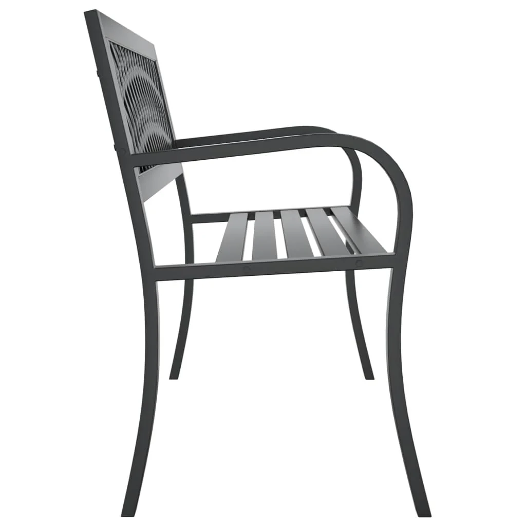 havebænk 120 cm stål sort - Image 5