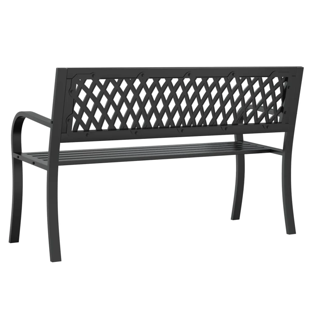 havebænk 120 cm stål sort - Image 6