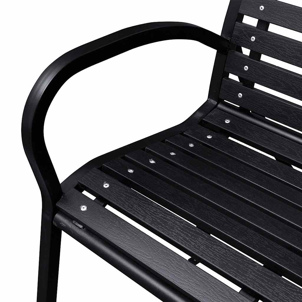 havebænk 125 cm stål og WPC sort - Image 3