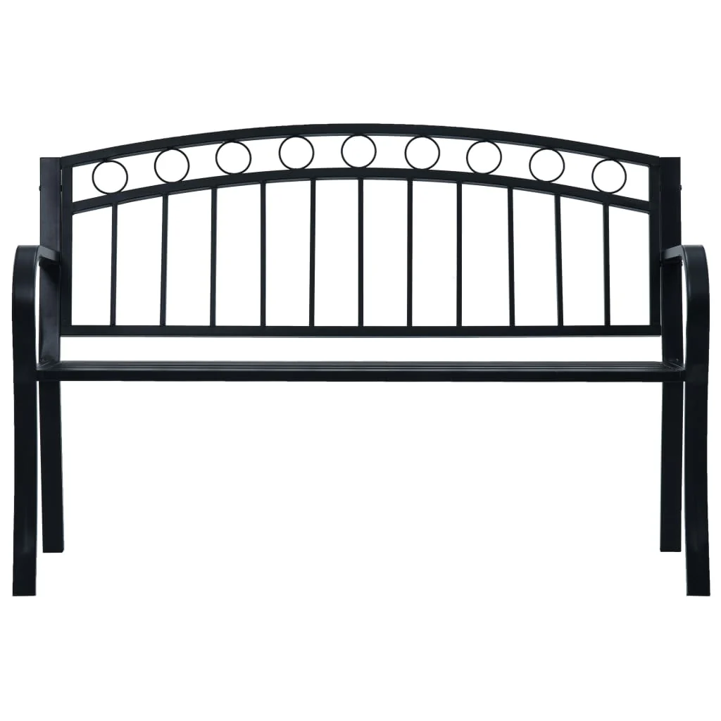 havebænk 125 cm stål sort - Image 2