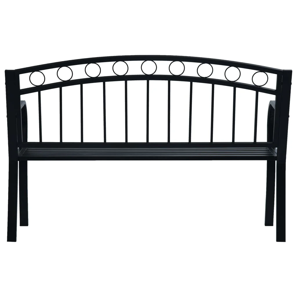 havebænk 125 cm stål sort - Image 4