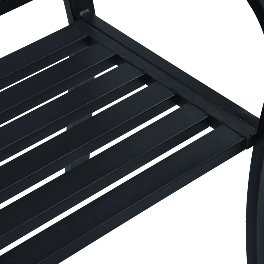 havebænk 125 cm stål sort - Image 6