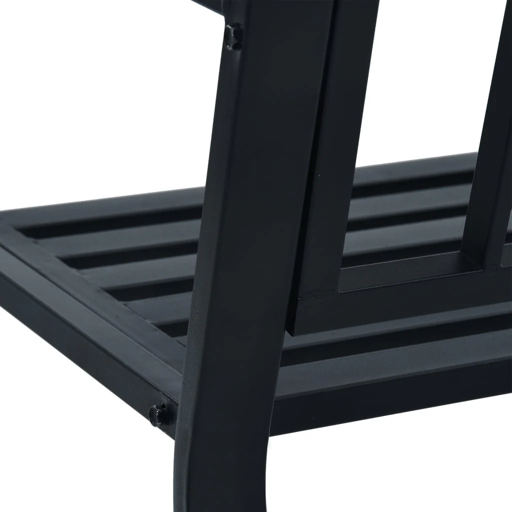 havebænk 125 cm stål sort - Image 7