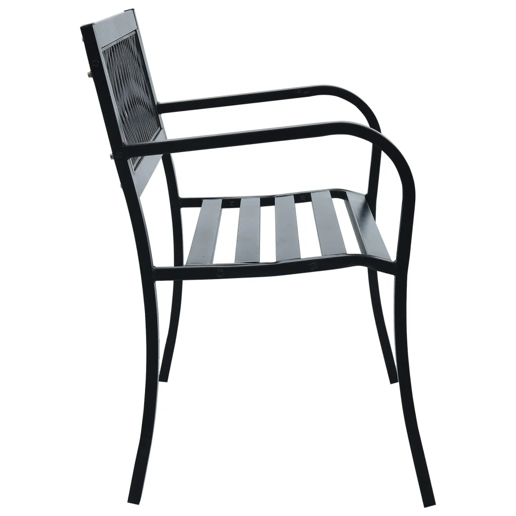 havebænk 125 cm stål sort - Image 3