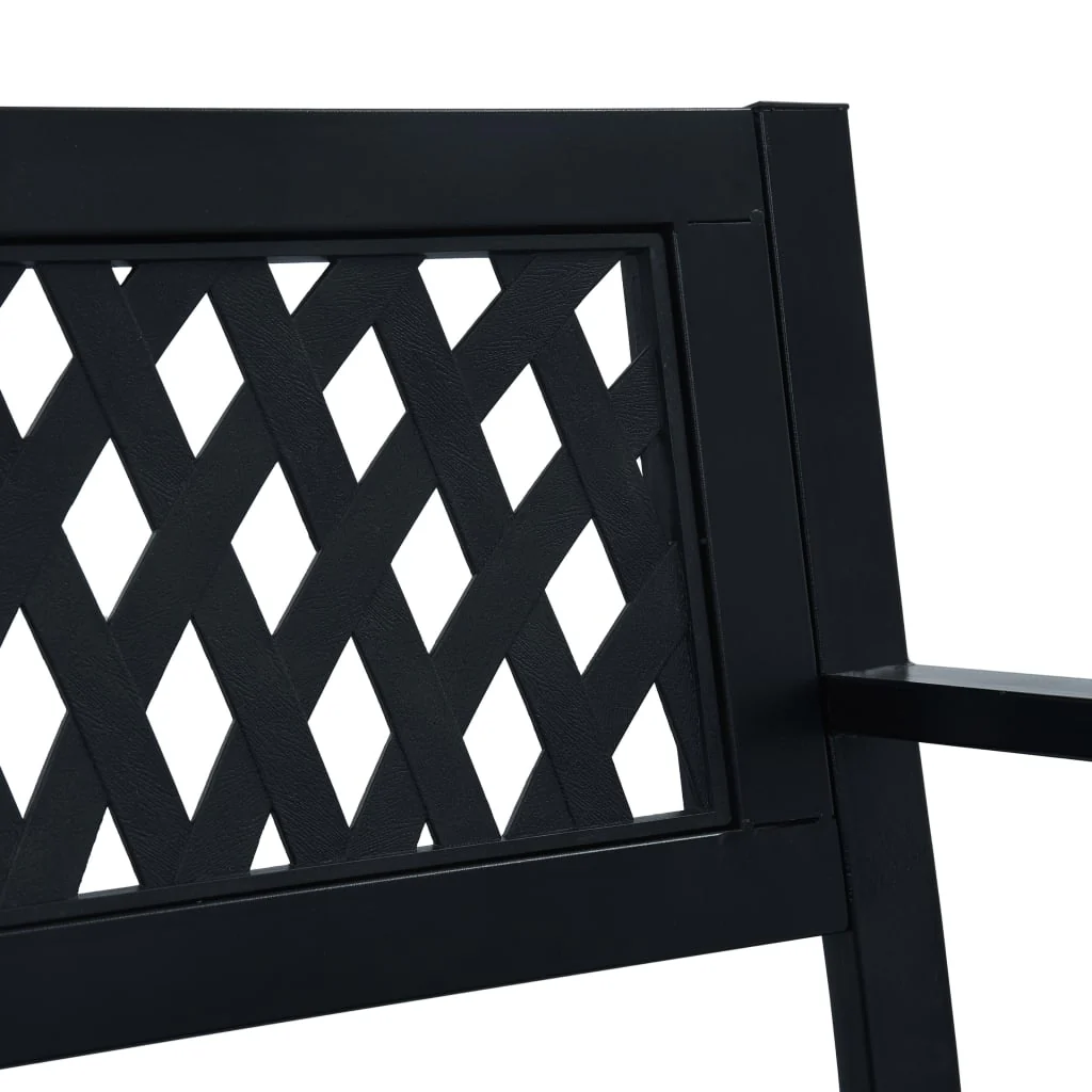 havebænk 125 cm stål sort - Image 6