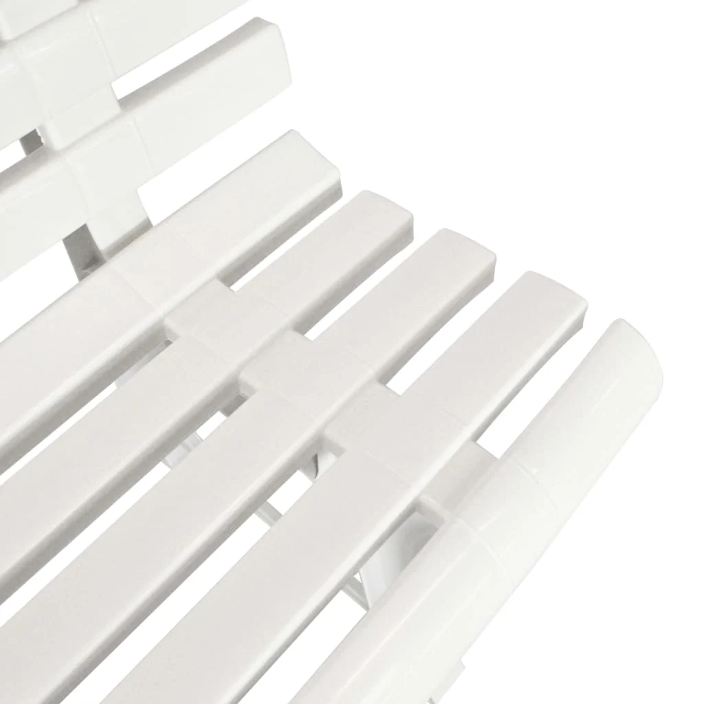 havebænk 145,5 cm plastik hvid - Image 4