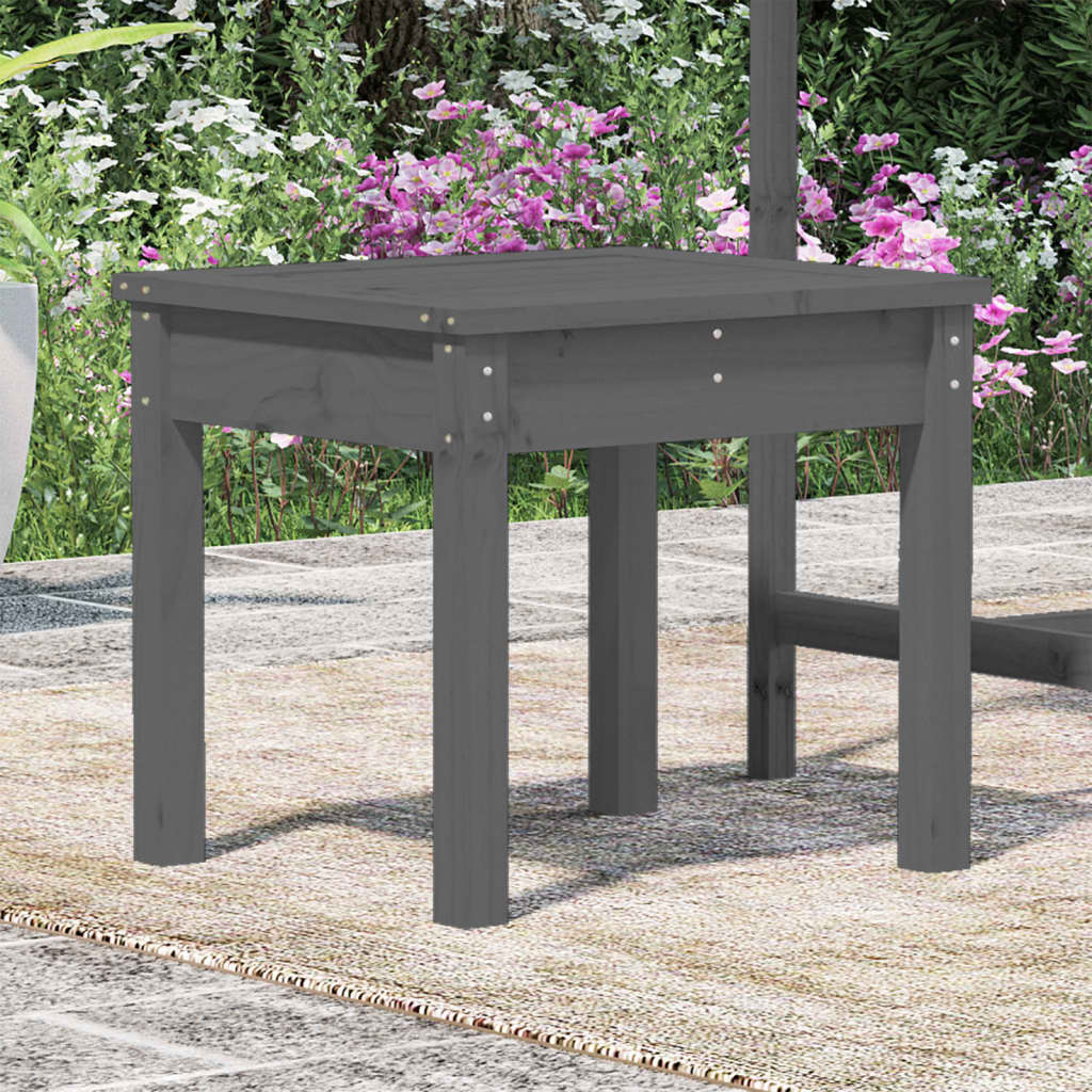 havebænk 50x44x45 cm massivt fyrretræ grå - Image 3
