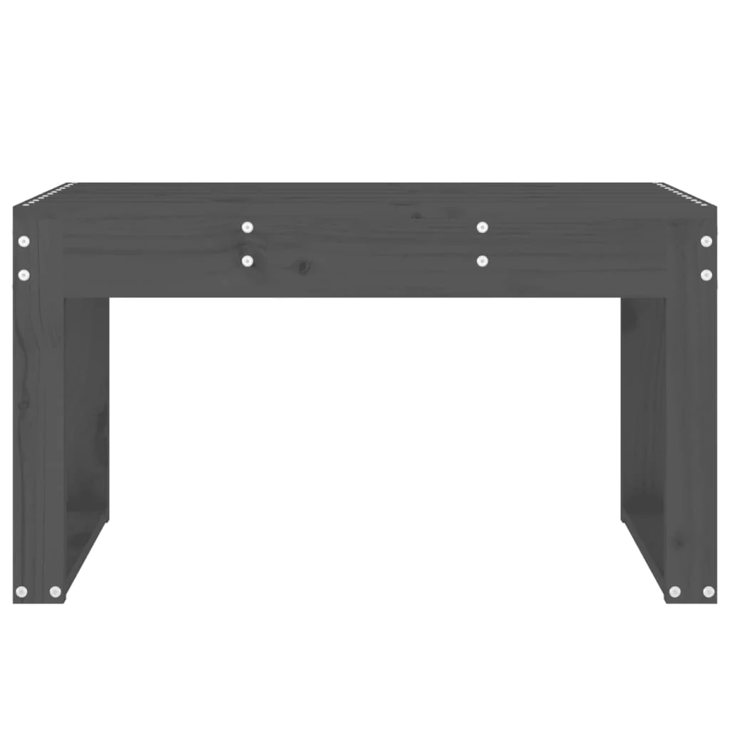 havebænk 80x38x45 cm massivt fyrretræ grå - Image 3
