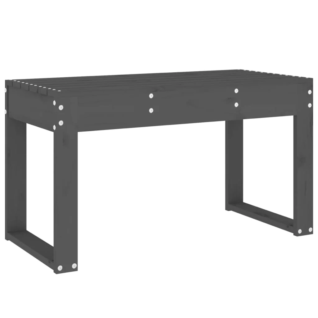 havebænk 80x38x45 cm massivt fyrretræ grå - Image 5