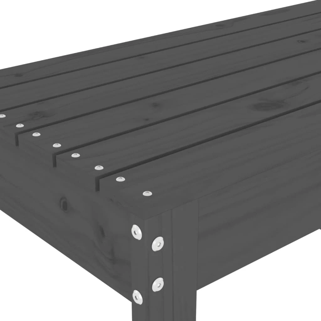 havebænk 80x38x45 cm massivt fyrretræ grå - Image 6