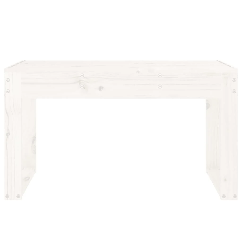 havebænk 80x38x45 cm massivt fyrretræ hvid - Image 3