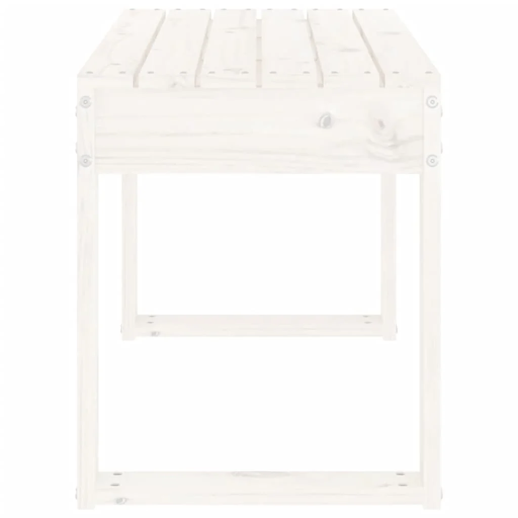 havebænk 80x38x45 cm massivt fyrretræ hvid - Image 4