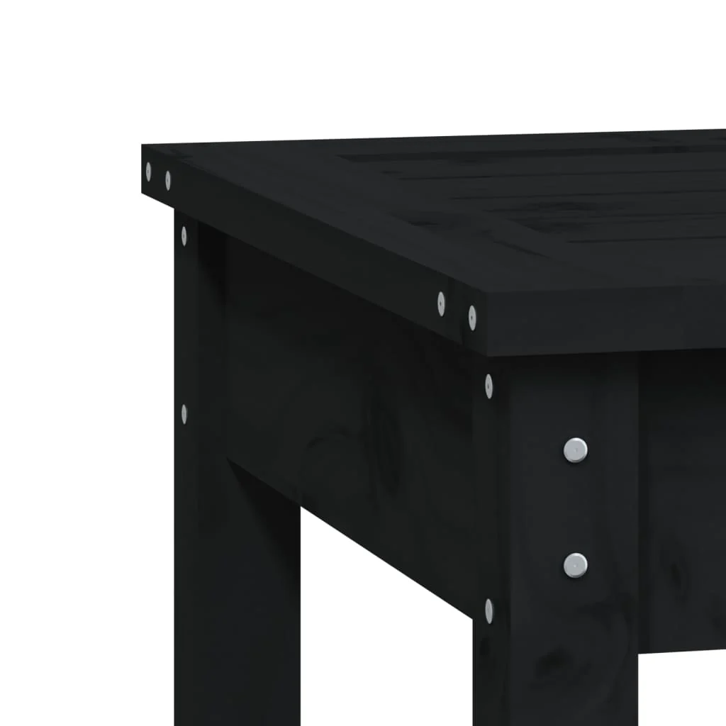 havebænk 80x44x45 cm massivt fyrretræ sort - Image 6