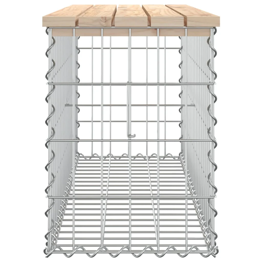 havebænk med gabiondesign 103x31,5x42 cm massivt fyrretræ - Image 4