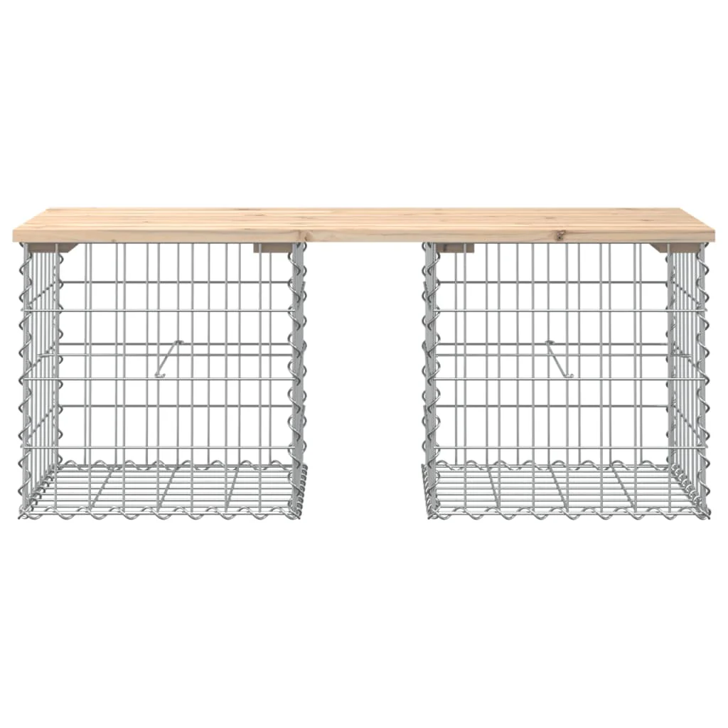havebænk med gabiondesign 103x44x42 cm massivt fyrretræ - Image 3
