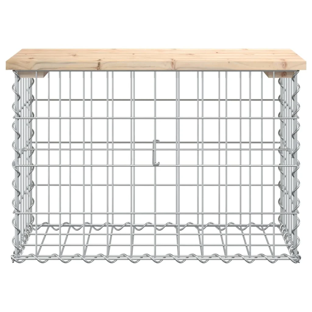 havebænk med gabiondesign 63x31,5x42 cm massivt fyrretræ - Image 3