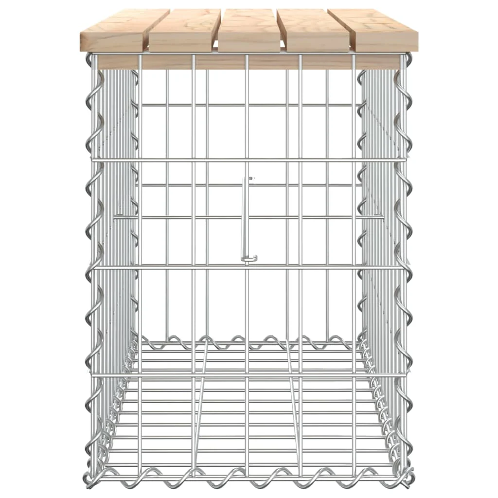 havebænk med gabiondesign 63x31,5x42 cm massivt fyrretræ - Image 4