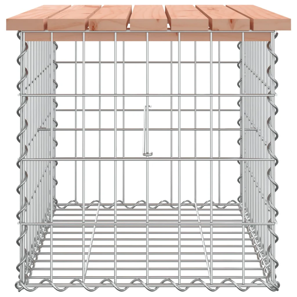 havebænk med gabiondesign 63x44x42 cm massivt douglasgran - Image 4