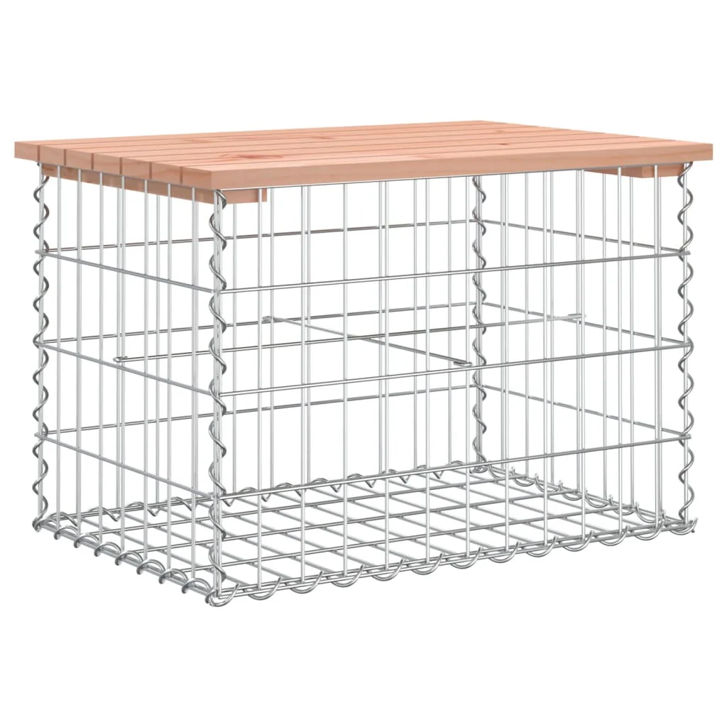 havebænk med gabiondesign 63x44x42 cm massivt douglasgran - Image 5