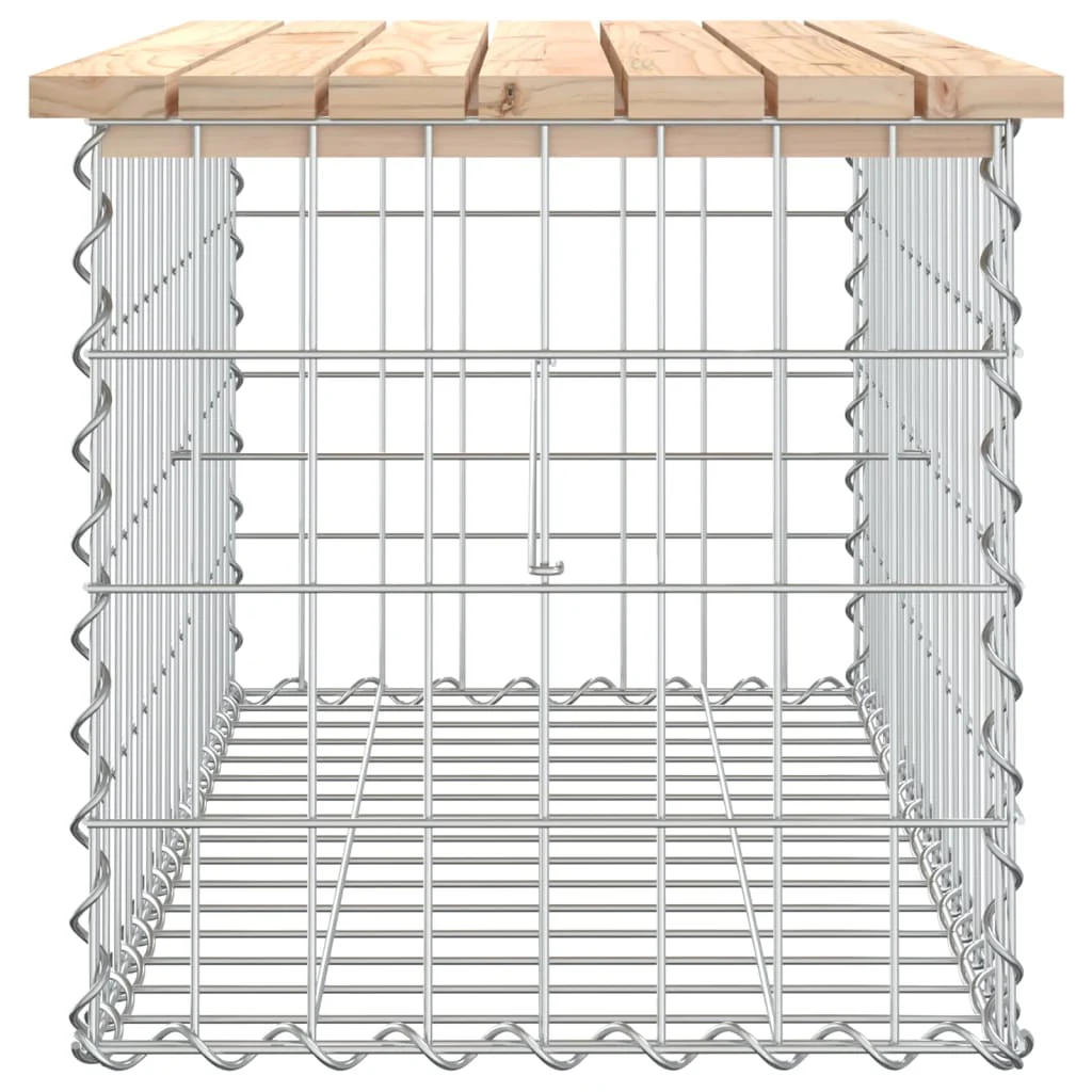 havebænk med gabiondesign 83x44x42 cm massivt fyrretræ - Image 4