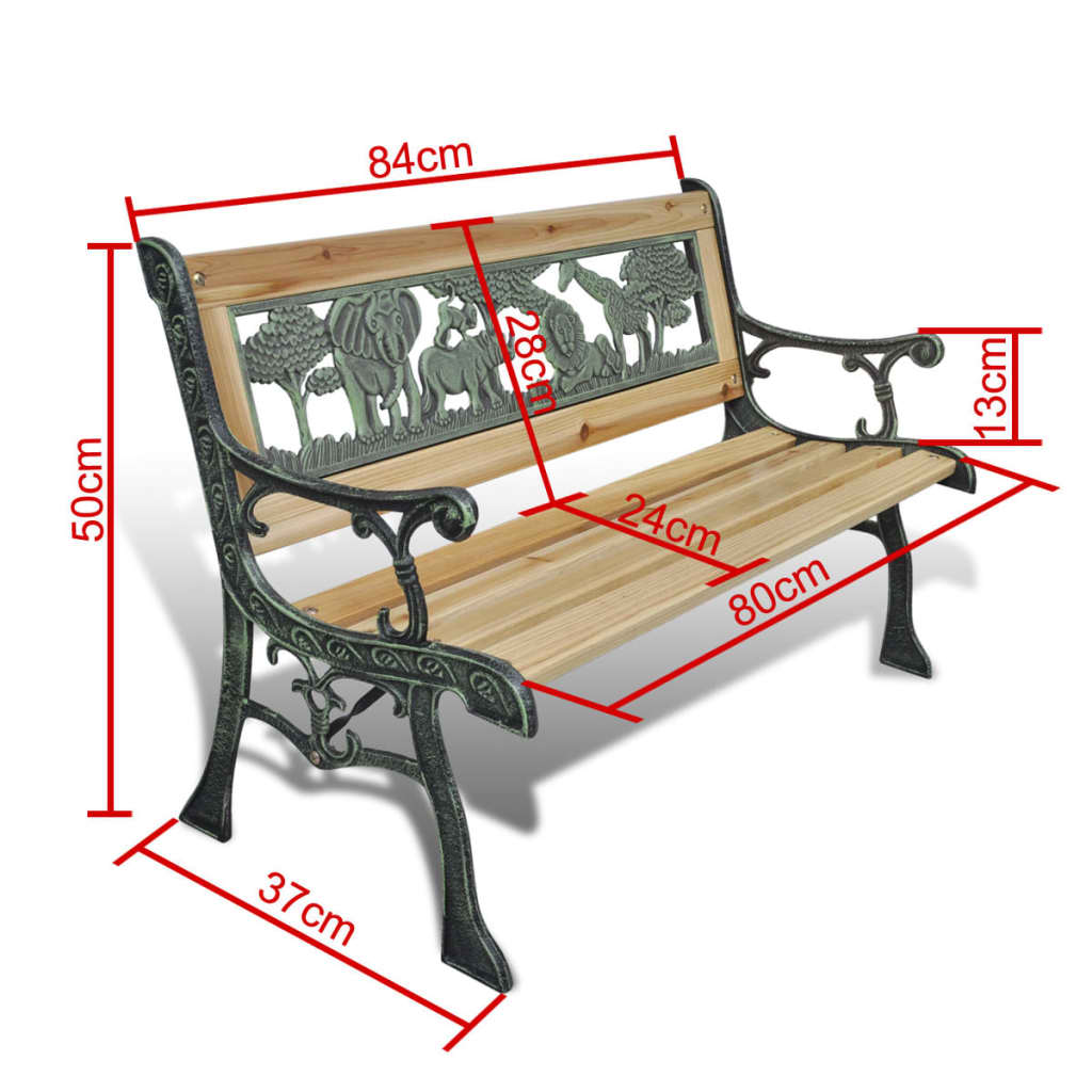 havebænk til børn 84 cm træ - Image 5