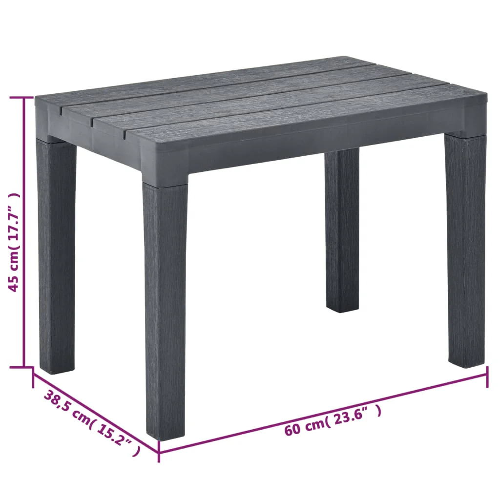 havebænke 2 stk. plastik antracitgrå - Image 6