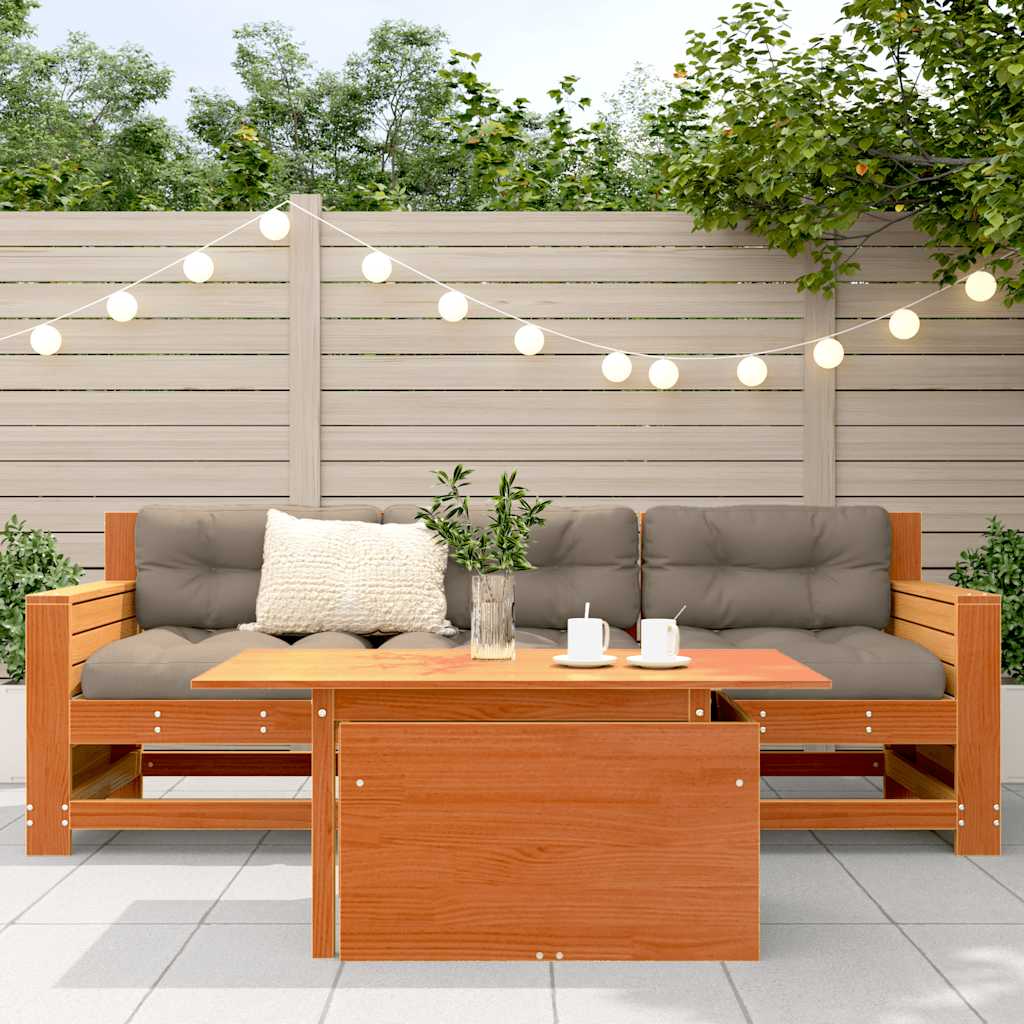 havebord 100x50x75 cm massivt fyrretræ gyldenbrun - Image 3