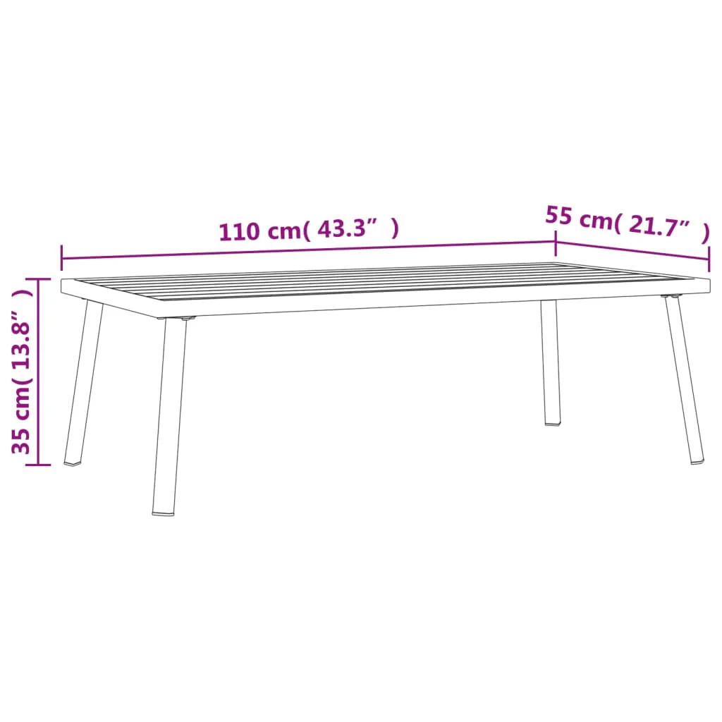 havebord 110x55x35 cm stål antracitgrå - Image 7