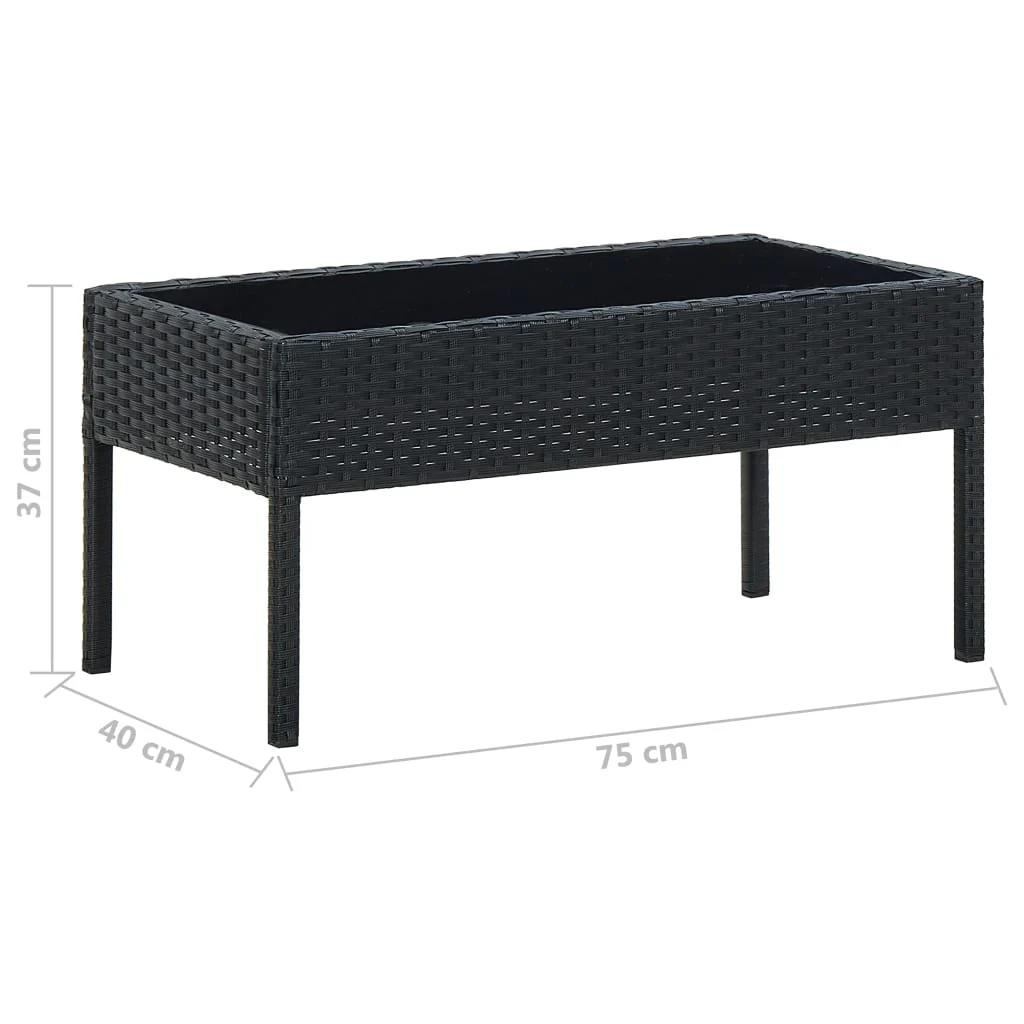 havebord 75x40x37 cm polyrattan sort - Image 5