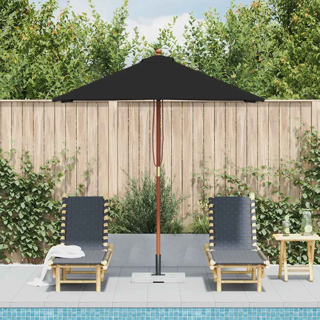 haveparasol 150x200 cm træstang sort - Image 3