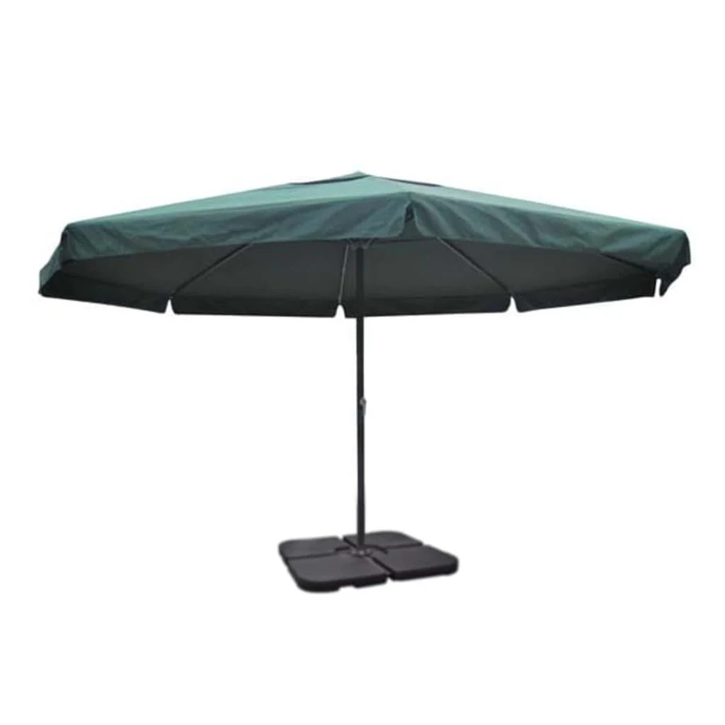 haveparasol m. transportabel fod aluminium grøn - Image 2
