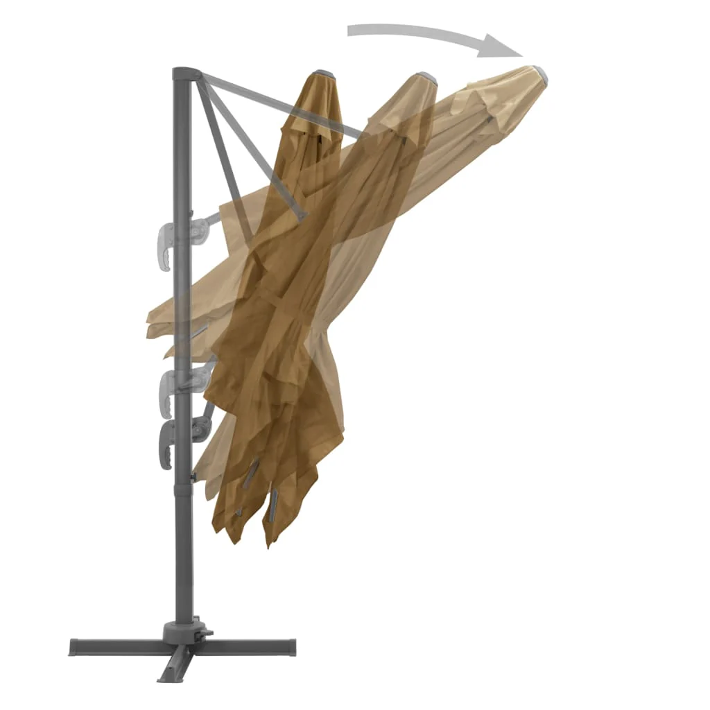 haveparasol m. transportabel fod gråbrun - Image 6