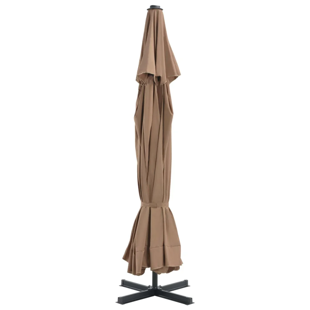 haveparasol m. transportabel fod gråbrun - Image 3