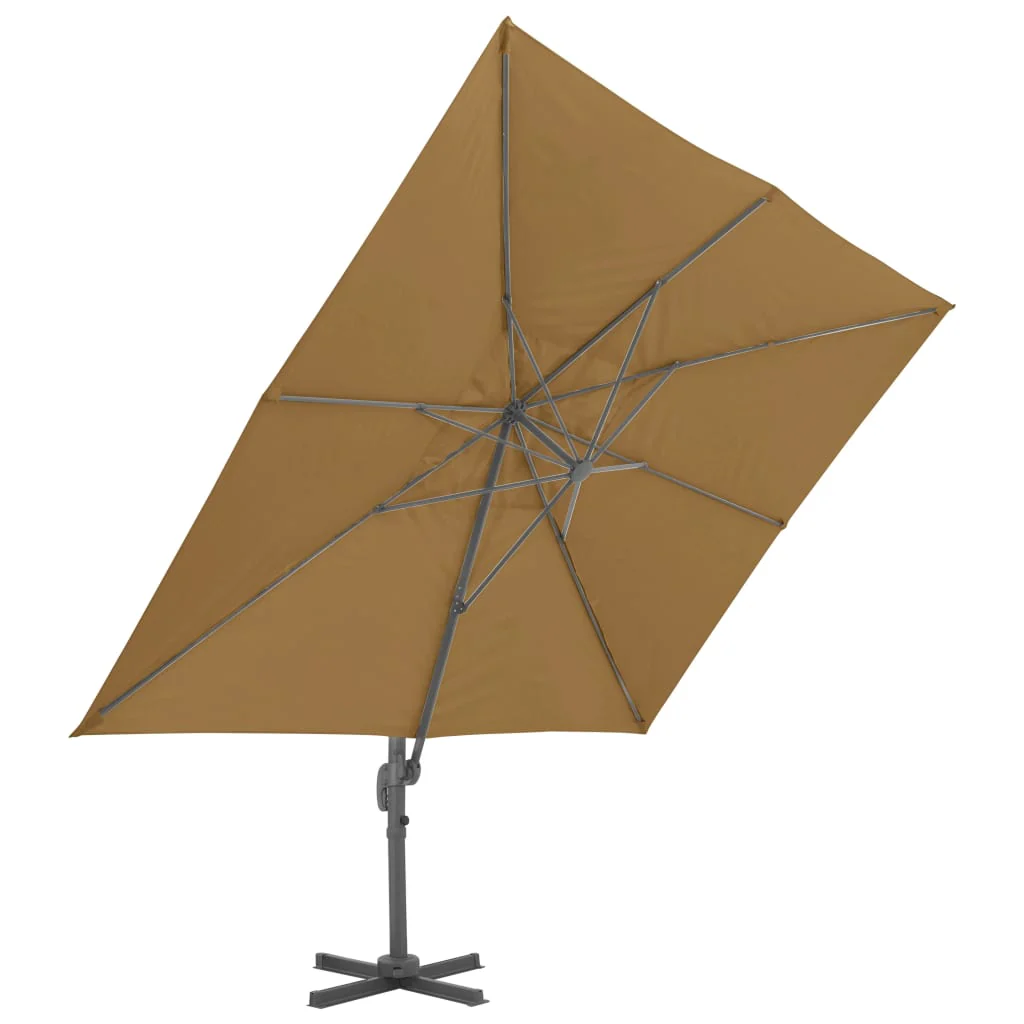 haveparasol m. transportabel fod gråbrun - Image 4