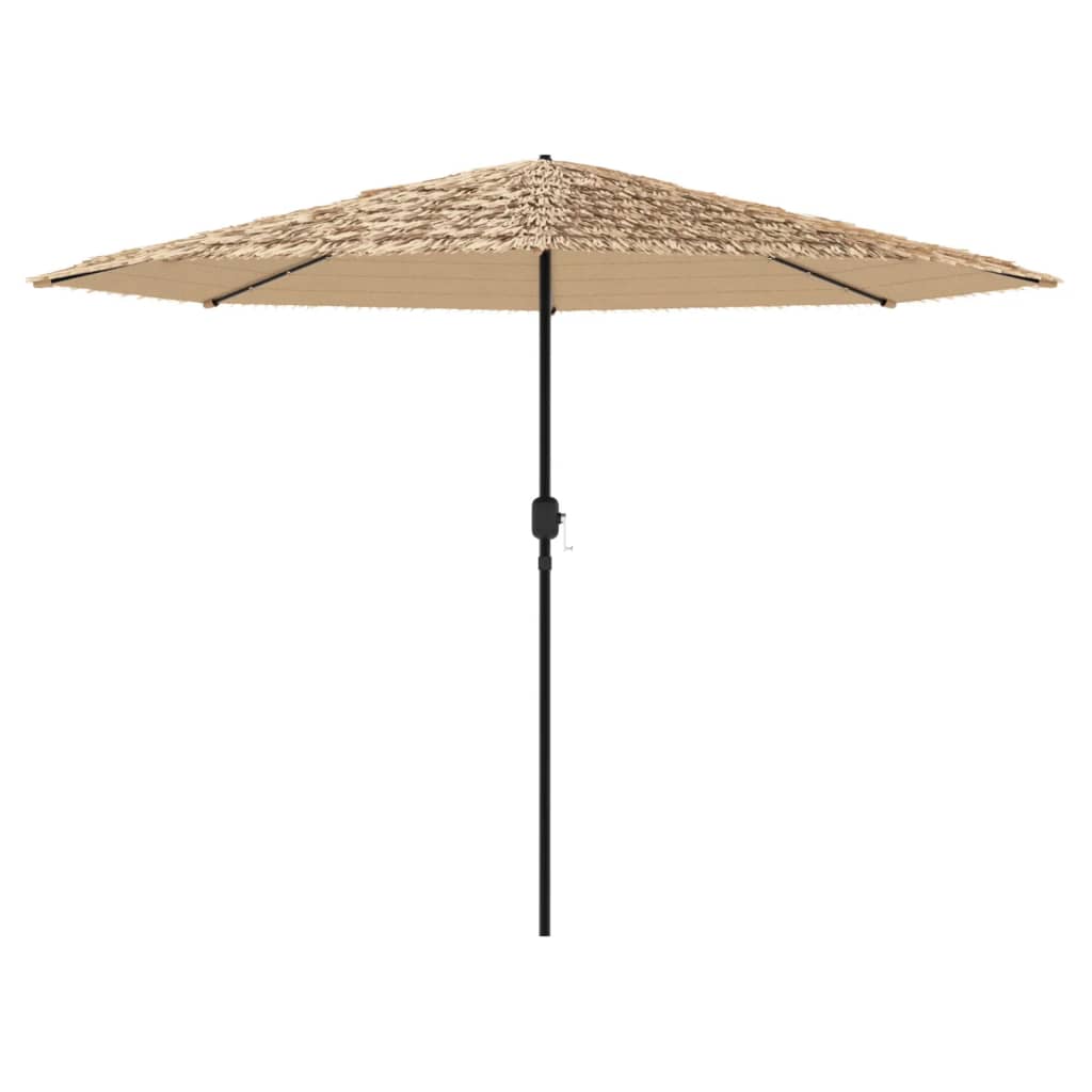 haveparasol med LED-lys og stålstang 324x324x247 cm brun - Image 5