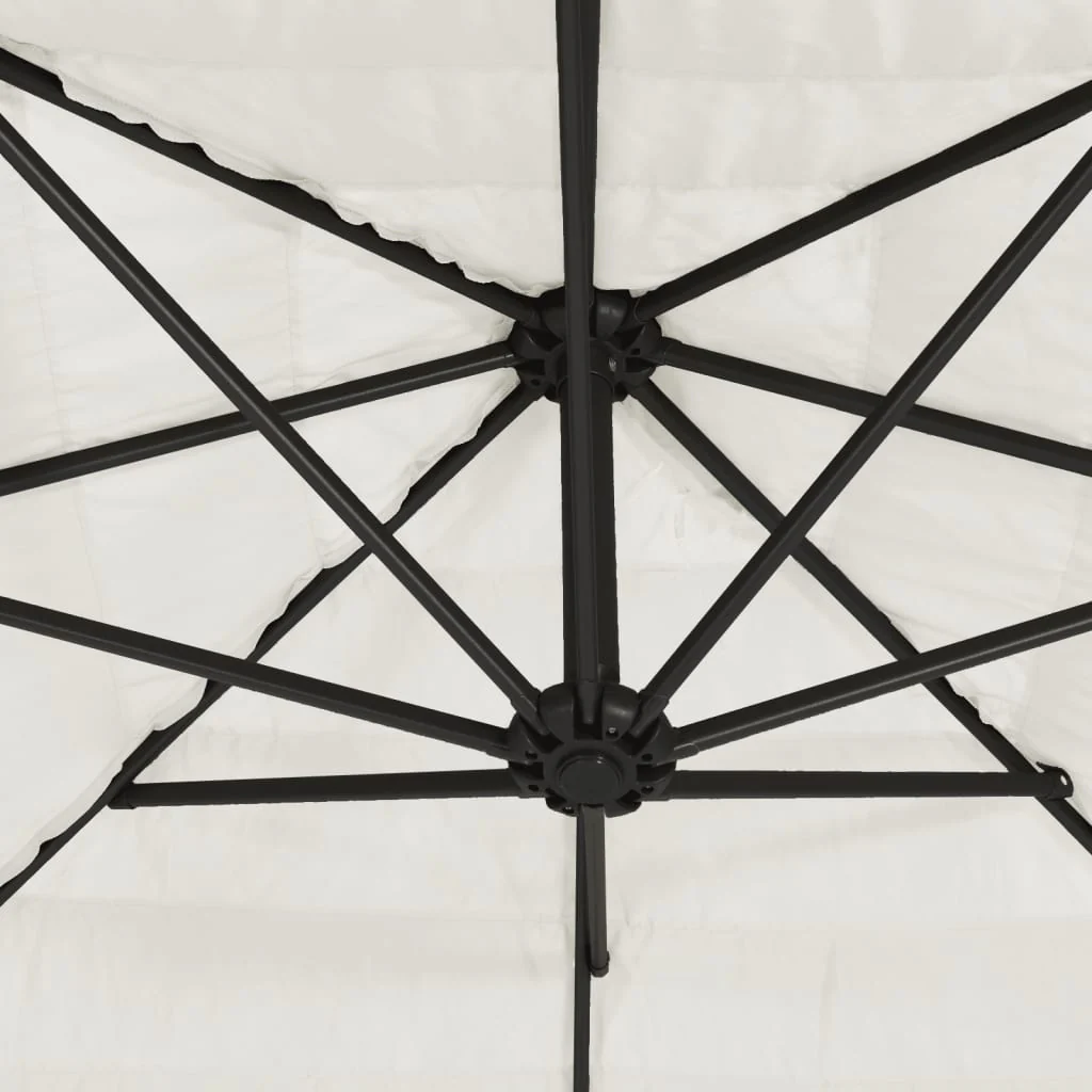haveparasol med stålstang 246x246x230 cm hvid - Image 8