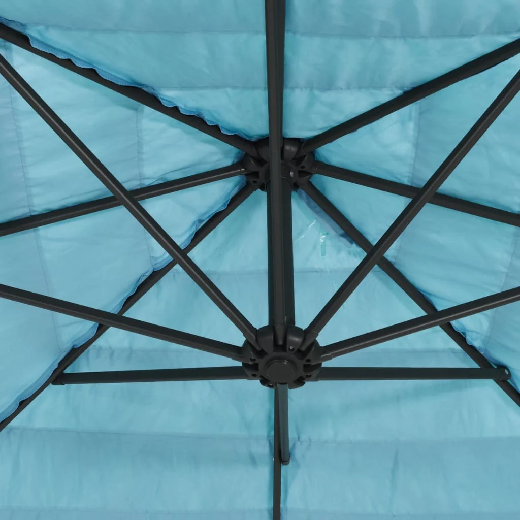 haveparasol med stålstang 269x269x235 cm blå - Image 8