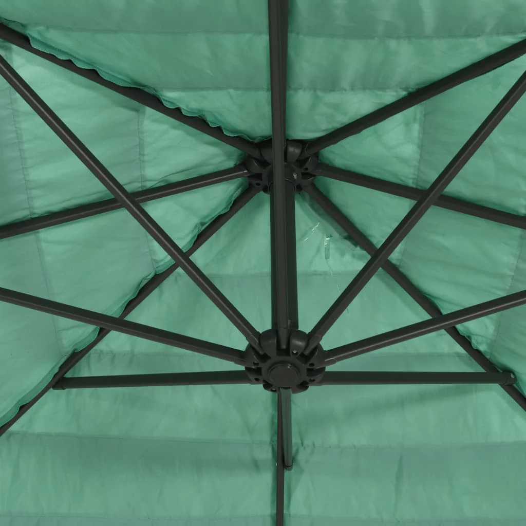 haveparasol med stålstang 288x288x225 cm grøn - Image 7