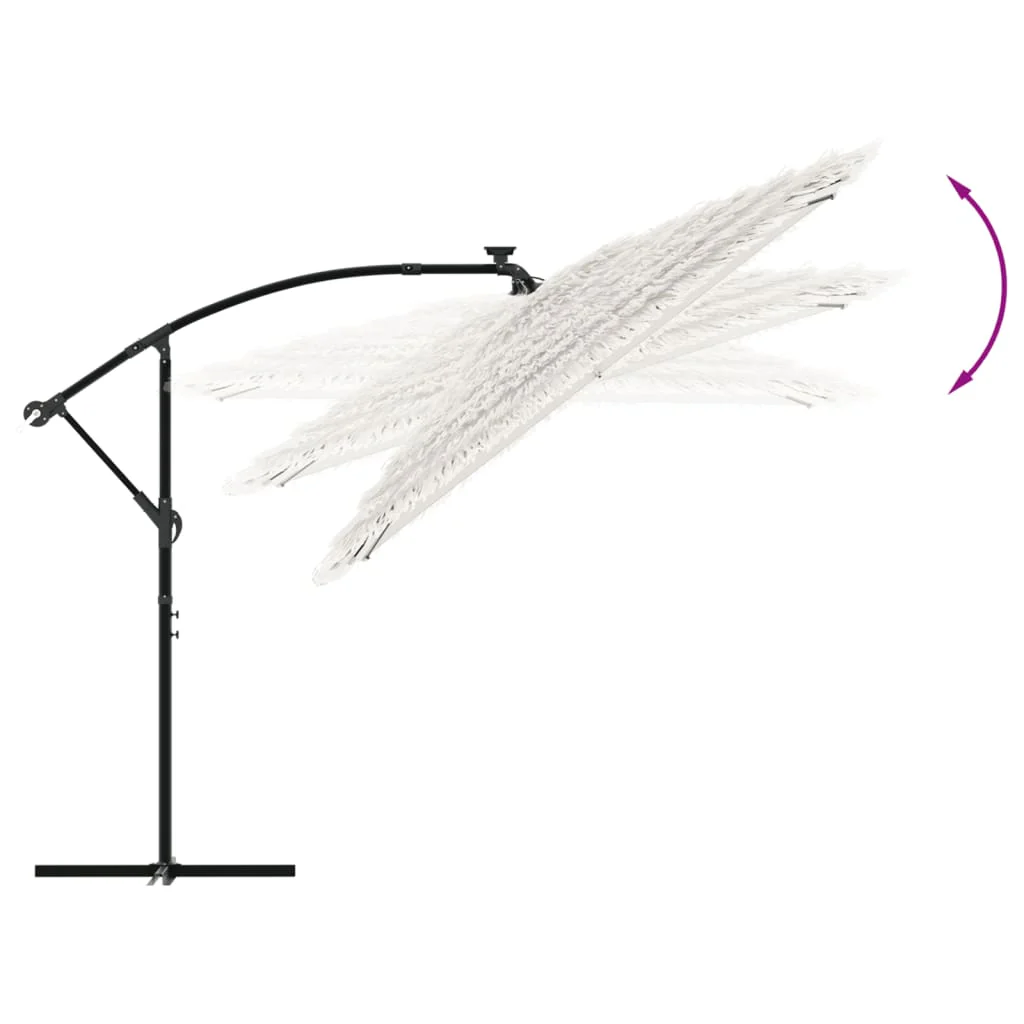 haveparasol med stålstang 290x290x238 cm hvid - Image 7