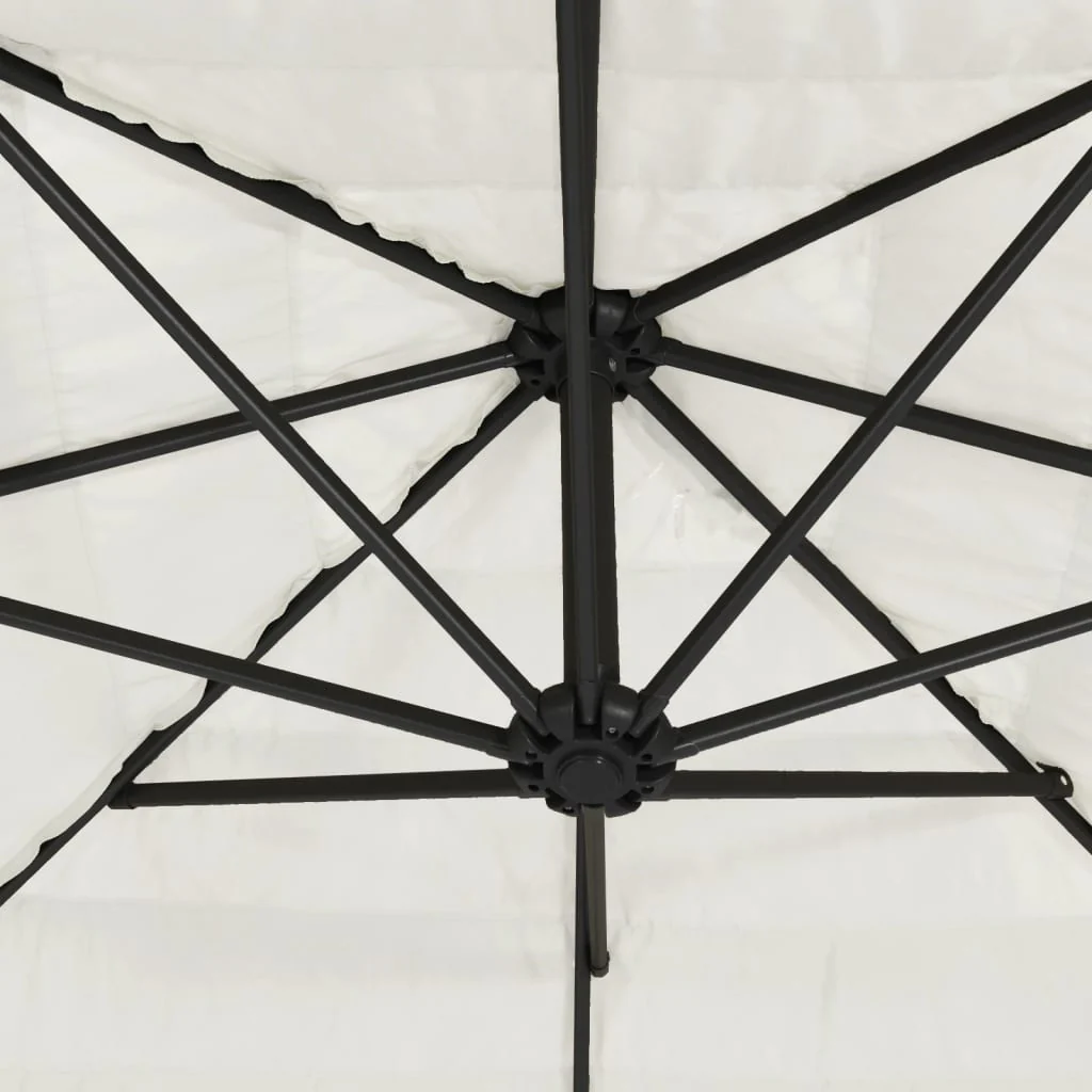 haveparasol med stålstang 290x290x238 cm hvid - Image 8
