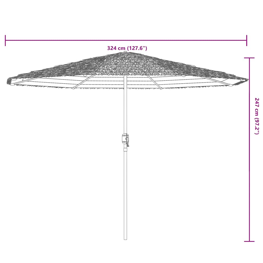 haveparasol med stålstang 324x324x247 cm brun - Image 10