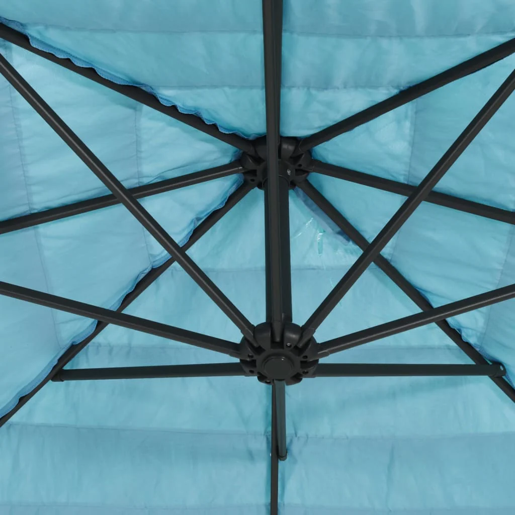 haveparasol med stålstang 388x388x248 cm blå - Image 7