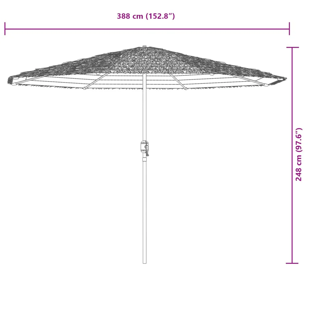 haveparasol med stålstang 388x388x248 cm hvid - Image 10
