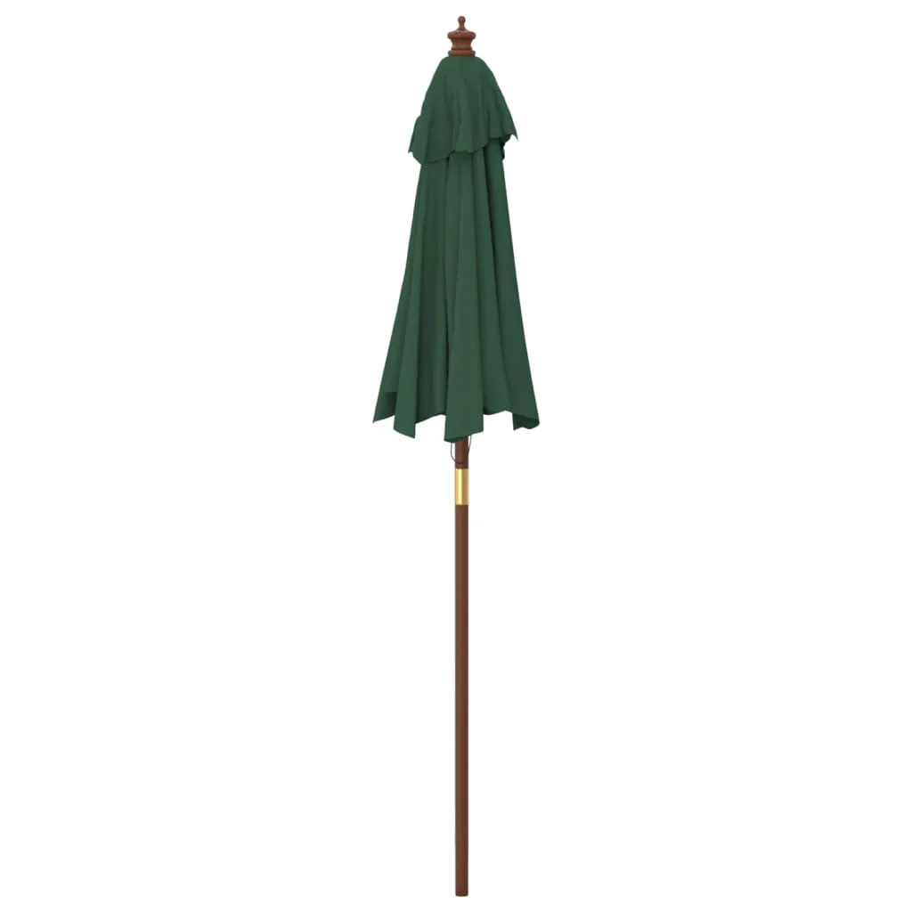 haveparasol med træstang 196x231 cm grøn - Image 5